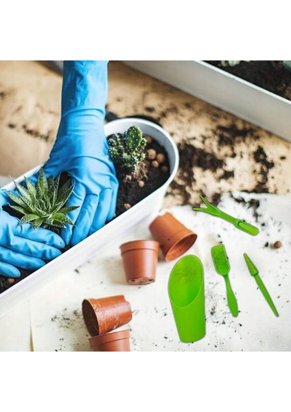 4 Parça Kaktüs Dikim Seti - Yeşil