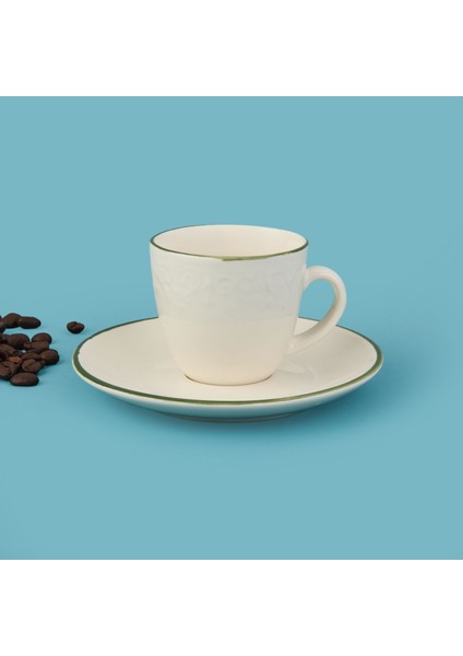 Kitchen Arnea 2'li Fincan Takımı - Krem / Yeşil - 90 ml fiyatları