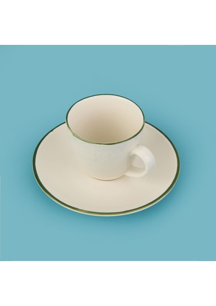 Kitchen Arnea 2'li Fincan Takımı - Krem / Yeşil - 90 ml modelleri