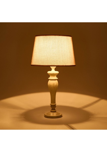 Lighting French Cottage Abajur - Eskitme Krem Ayak / Kahverengi fiyatları