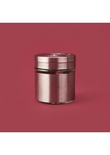 Metal Kaplı Cam Baharatlık - Gri - 5,5 cm
