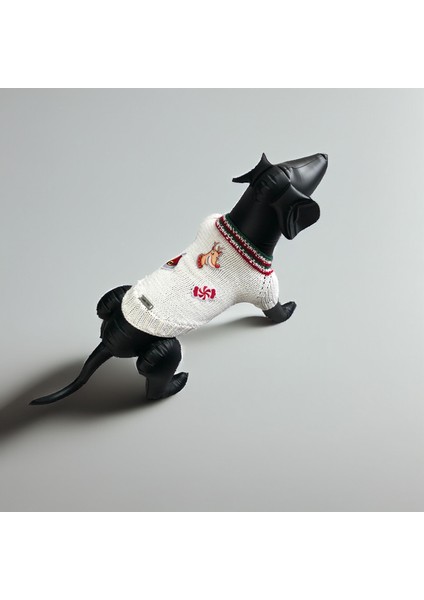 Kedi ve Köpek Için Beyaz Deer Candy Yeni Yıl / Noel Kazağı modelleri