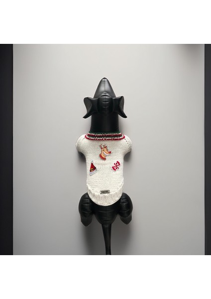 Kedi ve Köpek Için Beyaz Deer Candy Yeni Yıl / Noel Kazağı