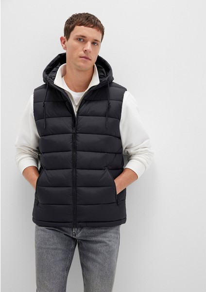 Kapüşonlu Siyah Şişme Yelek 0110604-71379