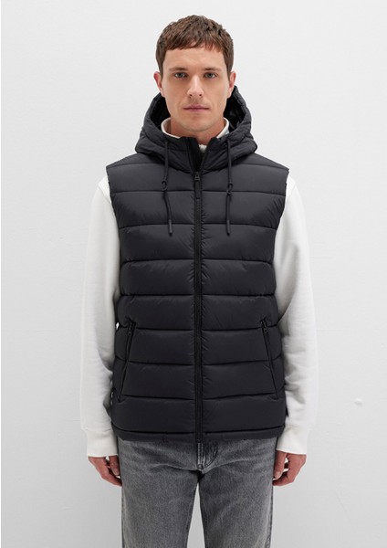 Kapüşonlu Siyah Şişme Yelek 0110604-71379