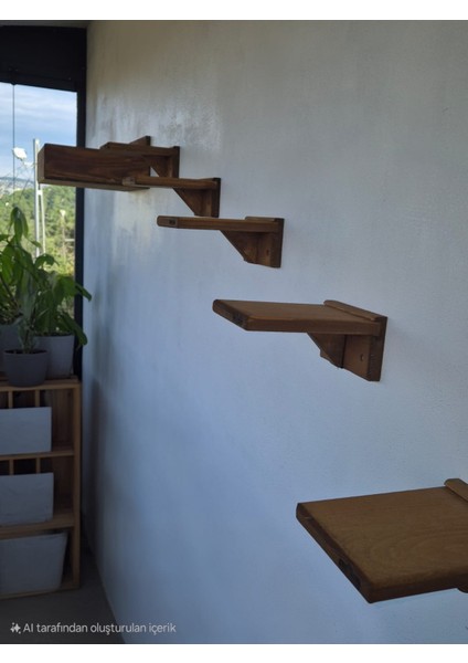 Ahşap Kedi Basamağı Duvar Yürüyüş Yolu 5li Basamak fiyatları