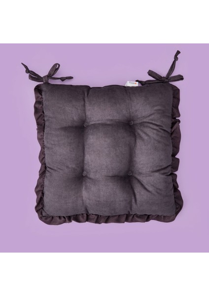 Soft Nora Sandalye Minderi - Antrasit - 40X40 cm