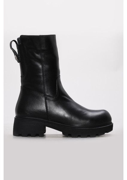 Hakiki Deri Kürklü Kadın Klasik Bot 124KZA3111