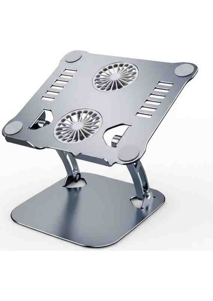 Alüminyum Ayarlı Laptop Standı Çift Fanlı Soğutuculu Ergonomik Laptop Tablet Standı