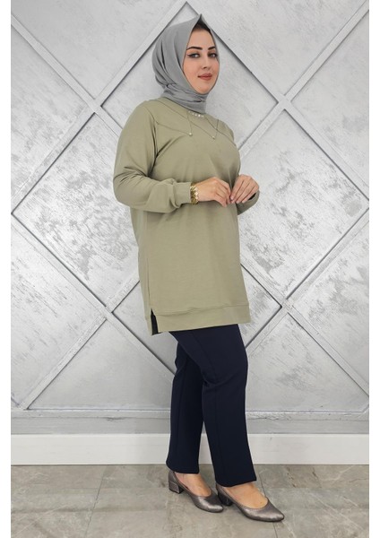 Kadın Taş Detaylı Tesettür Tunik