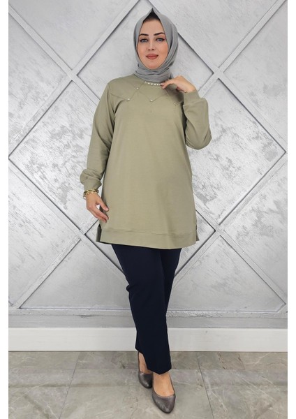 Kadın Taş Detaylı Tesettür Tunik modelleri