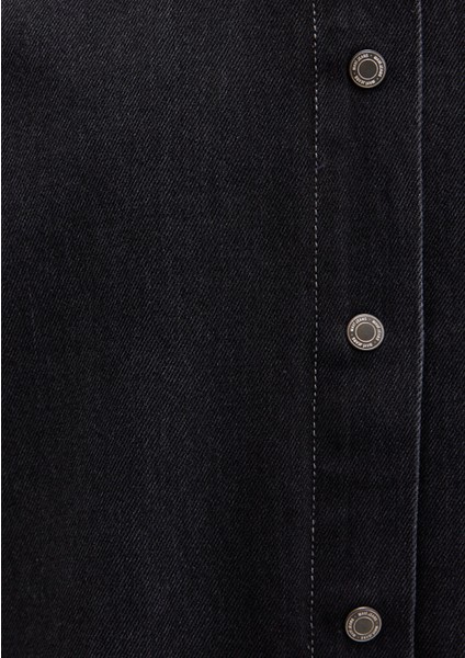 Aidan Mavi Black Antrasit Jean Gömlek 0210588-85622