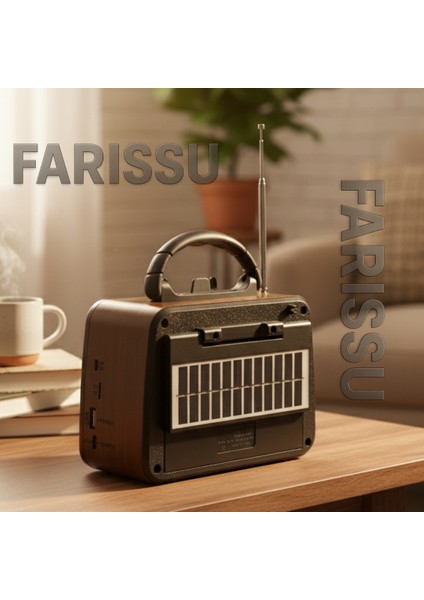 BK-7080BTS Nostaljik Görünümlü, Solar Şarjlı, Usb/tf Kart/bluetooth Müzik Çalar ve Fener fırsatları