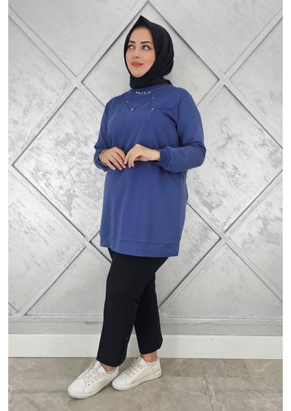 Kadın Taş Detaylı Tesettür Tunik