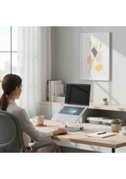 Alüminyum Ayarlı Laptop Standı Çift Fanlı Soğutuculu Ergonomik Laptop Tablet Standı modelleri