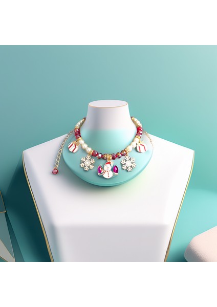 Kedi ve Köpek Için Kardan Adamlı Kırmızı Yeni Yıl / Noel Kolyesi fiyatları