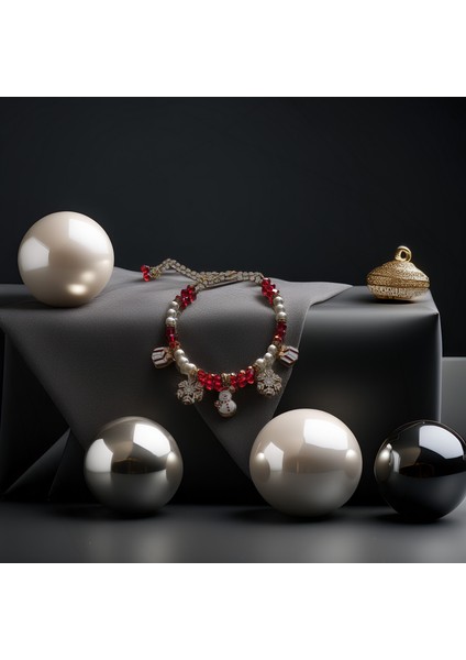 Kedi ve Köpek Için Kardan Adamlı Kırmızı Yeni Yıl / Noel Kolyesi modelleri