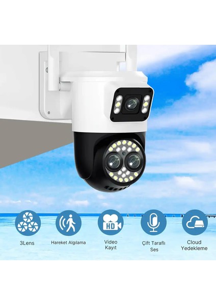 Wı-Fi Dış Mekan Sensör ve Mikrofonlu Akıllı Güvenlik Kamerası