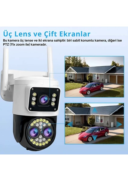 Wı-Fi Dış Mekan Sensör ve Mikrofonlu Akıllı Güvenlik Kamerası
