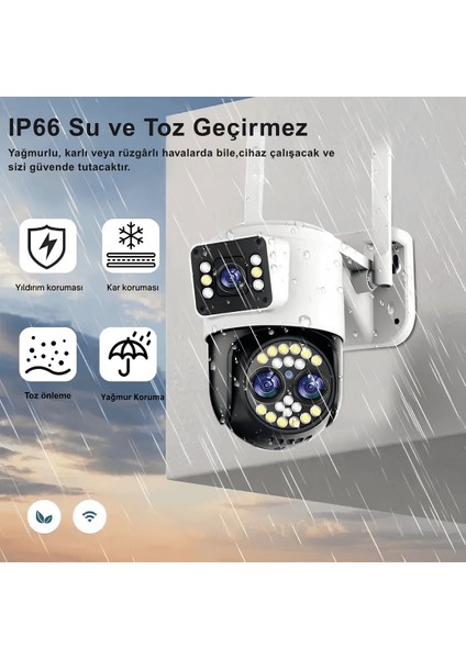 Wı-Fi Dış Mekan Sensör ve Mikrofonlu Akıllı Güvenlik Kamerası