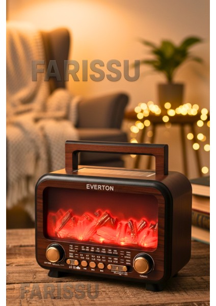 Everton RT-754 Şömine Görünümlü Nostaljik Bluetoothlu Radyo Güneş Enerjili Taşınabilir Müzik Kutusu fiyatları