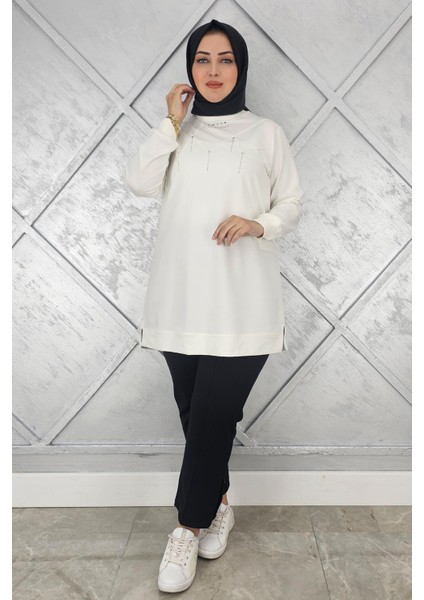 Kadın Taş Detaylı Tesettür Tunik modelleri