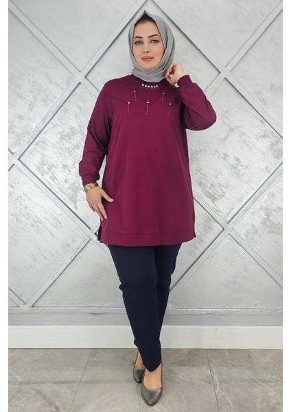 Kadın Taş Detaylı Tesettür Tunik modelleri