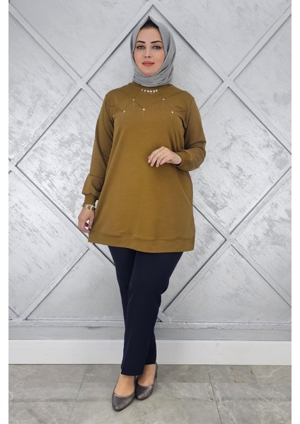 Kadın Taş Detaylı Tesettür Tunik modelleri