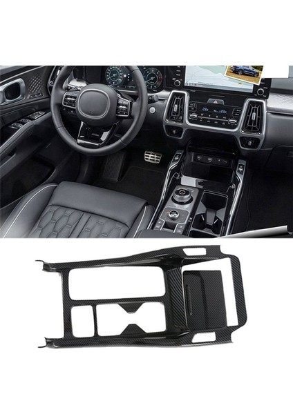 Karbon Fiber Dişli Vites Paneli Merkezi Konsol Kapalı Kaplık Krem Çerçevisi Kıa Sorento Mq4 2020 2021 2022 (Yurt Dışından)