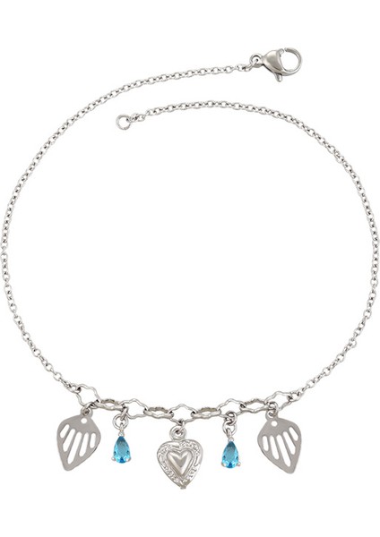 Sevgi Yapraklı Zirkonlu Anahtar Aksesuarı (Yurt Dışından)