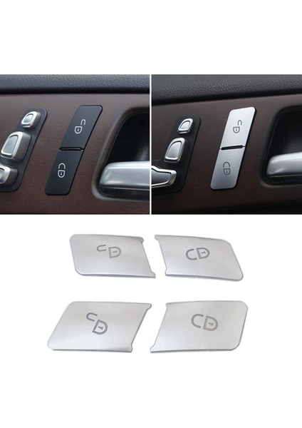 Mercedes Benz Için 2x A B C E Glk ml Gl G Sınıf Kapı Kilidi Kilidi Açma Düğmeleri Kapak Çıkartmaları Trim Araba Stilini (Yurt Dışından) fiyatları