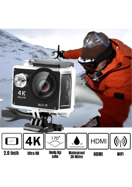 4K Ultra HD Wifi Su Geçirmez Aksiyon Kamerası