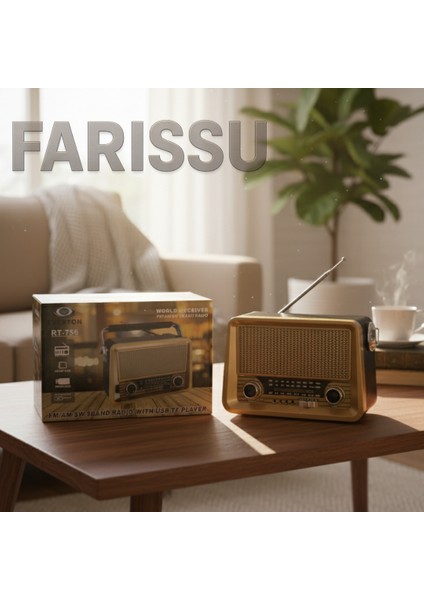 Everton RT-756 Nostaljik Retro Tasarım Radyo - Fm/am/sw 3 Bant, Bluetooth, Usb/tf Mp3 Çalar