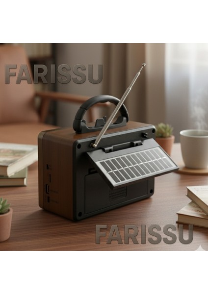 BK-7050BTS Nostaljik Solar Radyo | Am/fm/sw 3 Bant | Bluetooth, Usb/tf Müzik Destekli | El Fenerli fırsatları