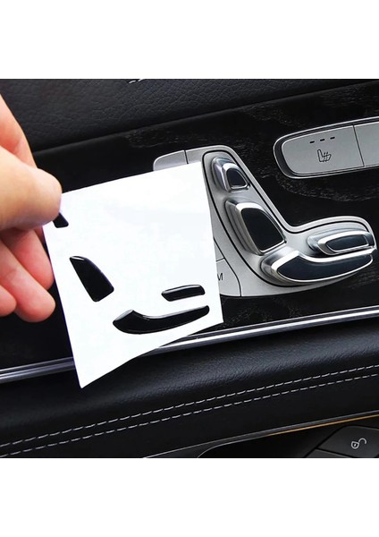 16PCS Siyah Otomatik Araba Kapısı Koltuk Ayarlama Düğmesi Anahtarı Kapak Çıkartma Trim Mercedes Benz E C Glc Sınıfı W213 W205 X253 (Yurt Dışından) modelleri