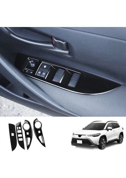 Toyota Corolla Cross 2021 2022 Rhd Için Araba Parlak Siyah Pencere Cam Kaldırma Düğmesi Anahtarı Kapak Trim Kapısı Kol Dayama Paneli (Yurt Dışından) fiyatları