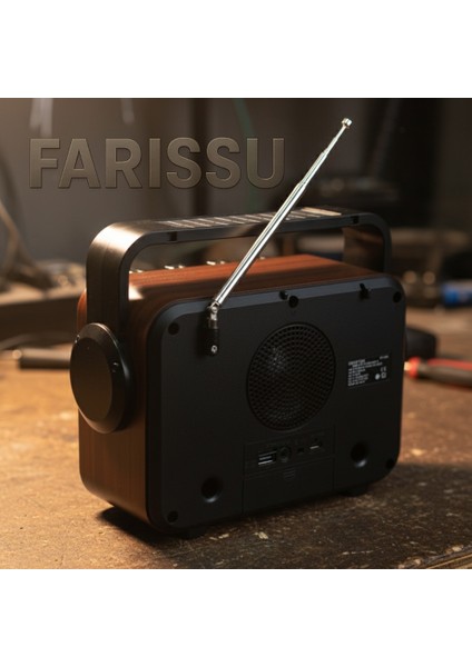 RT-734 Gerçek Eskitme Görünümlü Şömine Efektli Nostaljik Radyo | Güneş Enerjili, Bluetooth\'lu, Fenerli fırsatları