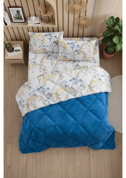 Nordelle Battal Boy Lüx Wellsoft Yorgan Çift Taraflı - 2 Adet Yastık Kılıflı Yorgan Seti 215X235 cm