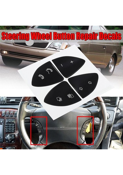 Araç Çıkartmaları Araç Direksiyon Simidi Onarım Düğmesi Çıkartmalar Kiti Mercedes Benz W220 S430 S500 S600 CL500 CL600 (Yurt Dışından) fiyatları