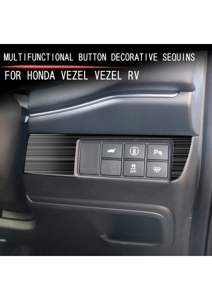 Araba Siyah Titanyum Fırçalanmış Çok Fonksiyonlu Düğme Dekoratif Çerçeve Kapağı Honda Vezel Hr-V-V-V Hrv 2021 2022 (Yurt Dışından) fırsatları