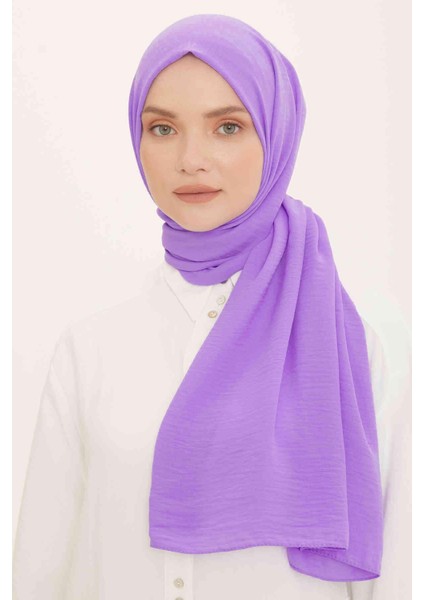 Trend Koyu Lila Tek Renk Cazz Şal 4033