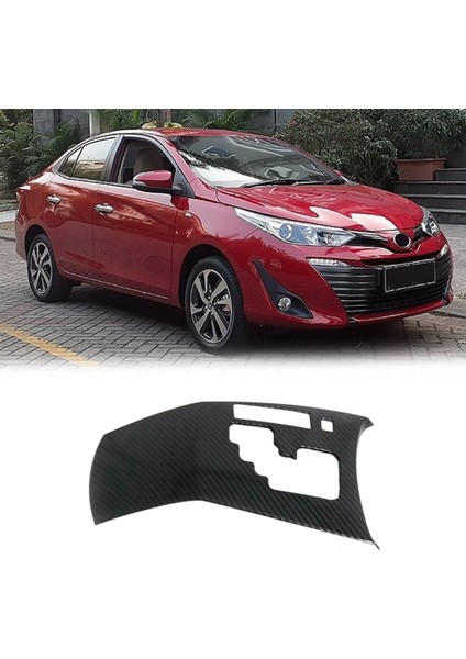 Toyota Vios 2016-2021 Için Araba Karbon Fiber Merkezi Dişli Vites Paneli Kontrol Paneli Çıkartma Iç Modifikasyonu (Yurt Dışından) fiyatları