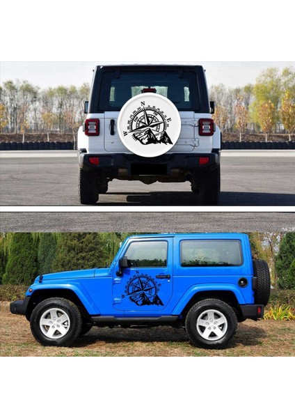 2pcs Araba Off-Road Suv Yan Gövde Çıkartması Pusula Mountain Çıkartma Suv Off-Road Jeep Su Geçirmez Ford (Yurt Dışından) modelleri