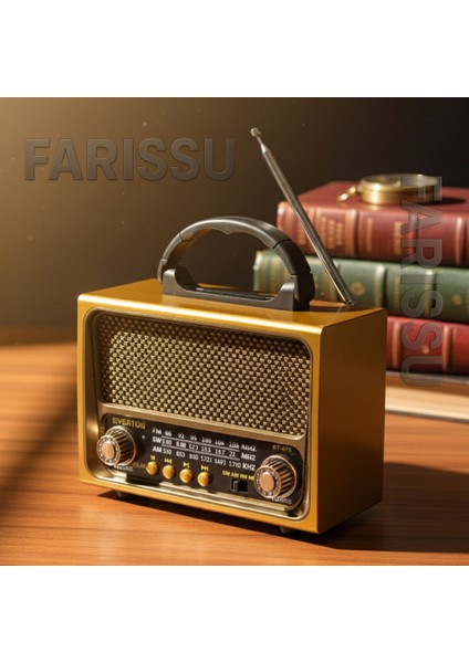 RT-675 Retro Tasarımlı Dünya Alıcısı Fm/am/sw 3 Bant Radyo, Bluetooth Hoparlör, Usb/tf Mp3
