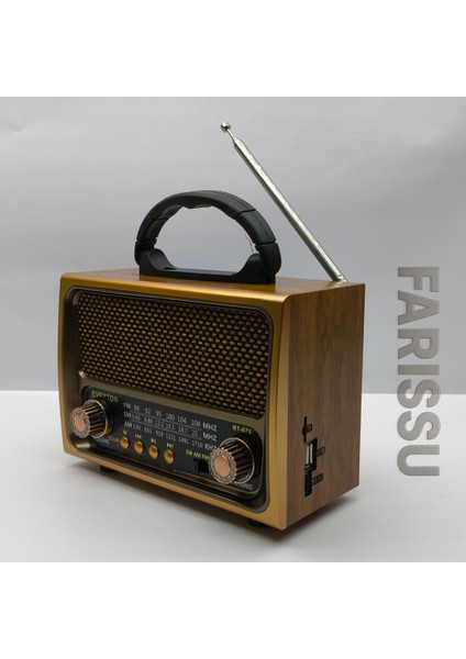 RT-675 Retro Tasarımlı Dünya Alıcısı Fm/am/sw 3 Bant Radyo, Bluetooth Hoparlör, Usb/tf Mp3 fırsatları