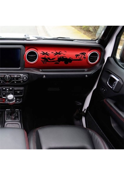 Gösterge Tablosu Çıkartma Eldiveni Kutusu Plaj Manzarası Vinil Sticker Döşeme Jeep Wrangler Jl Gladiator Jt 2018-2023 Aksesuarlar (Yurt Dışından) fiyatları