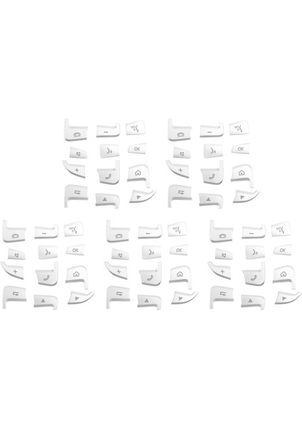 60PC Direksiyon Düğmesi Kapakları Mercedes Için Döşeme Çıkartmaları Benz Glc X253 2015 2016 &amp C Sınıfı W205 2014 2015 Gümüş Abs (Yurt Dışından)