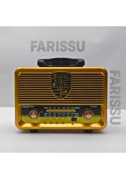 Everton RT-720 Güneş Enerjili (Solar) Nostaljik Bluetooth Radyo | Fm/am/sw, Usb/tf Müzik Çalar
