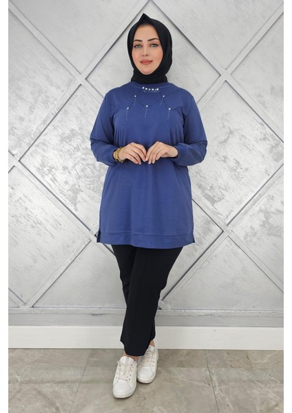 Kadın Taş Detaylı Tesettür Tunik modelleri