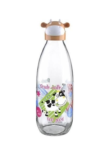 Inek Tasarımlı Sevimli Cam Suluk - Süt Şişesi 1000 ml fiyatları